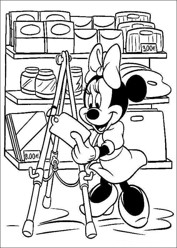 Plansa de colorat cu Minnie Mouse 21 14